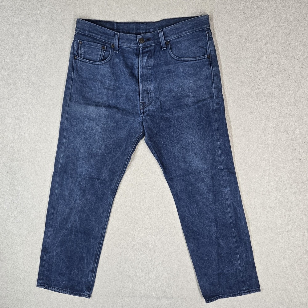 Levi's 501 Men Jeans 34X30 Blue Denim Original Fit Straight Leg 27.5"
